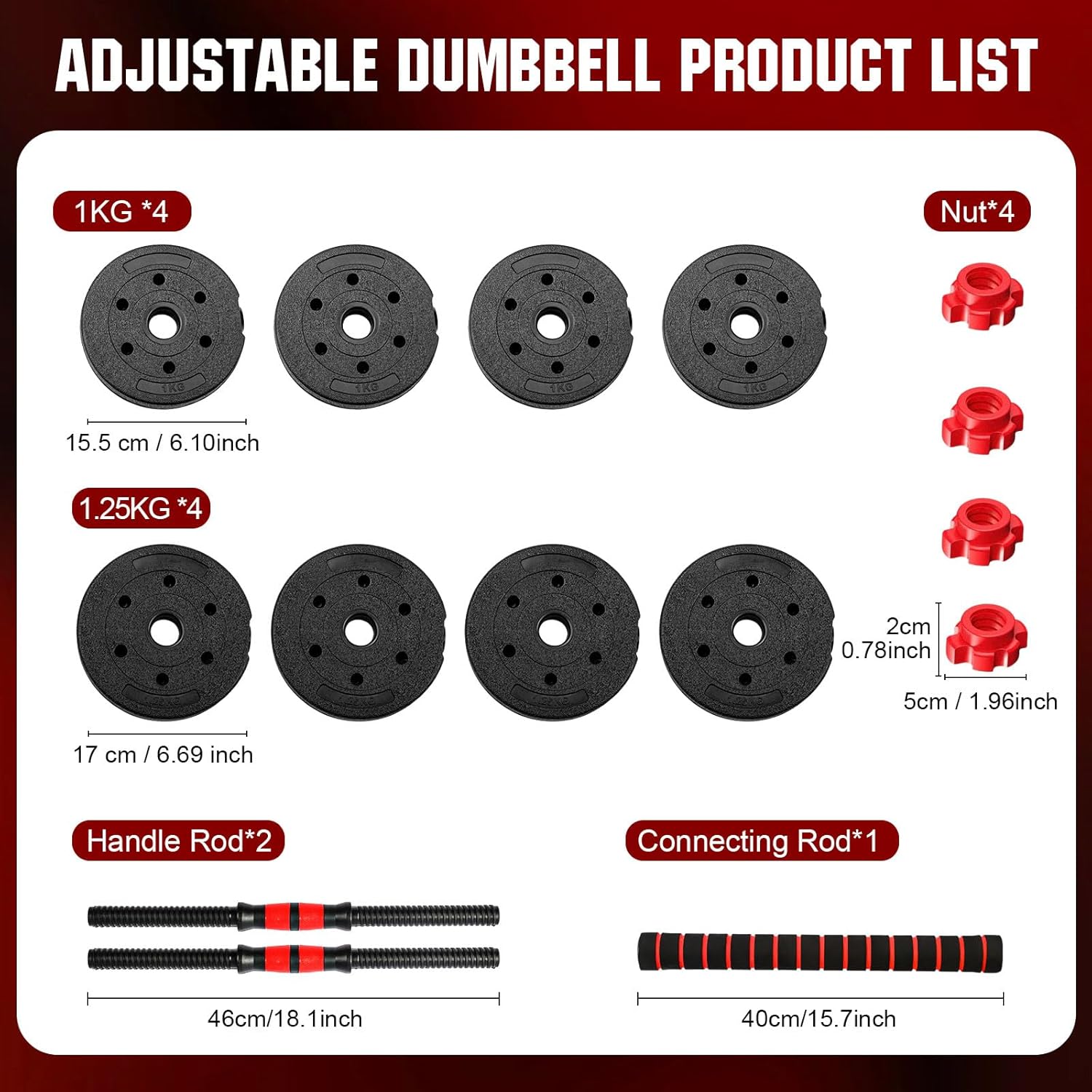 22lb 2-in-1 Adjustable Dumbbel - Dumbbell Set 评论和价格