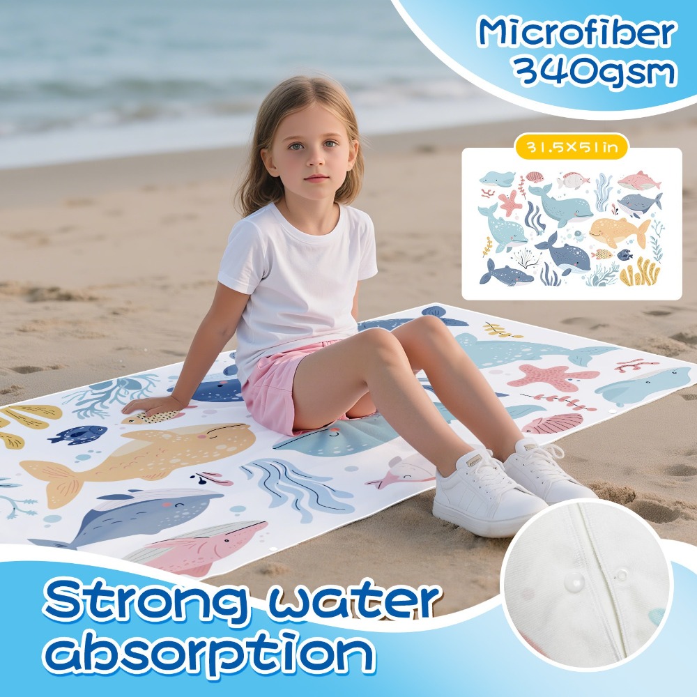 Cartoon Pattern Beach Towel Ki - Yoga Mat 评论和价格