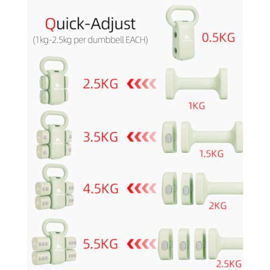 Home gym dumbbell set: 4-in-1  - Dumbbell Set 评论和价格