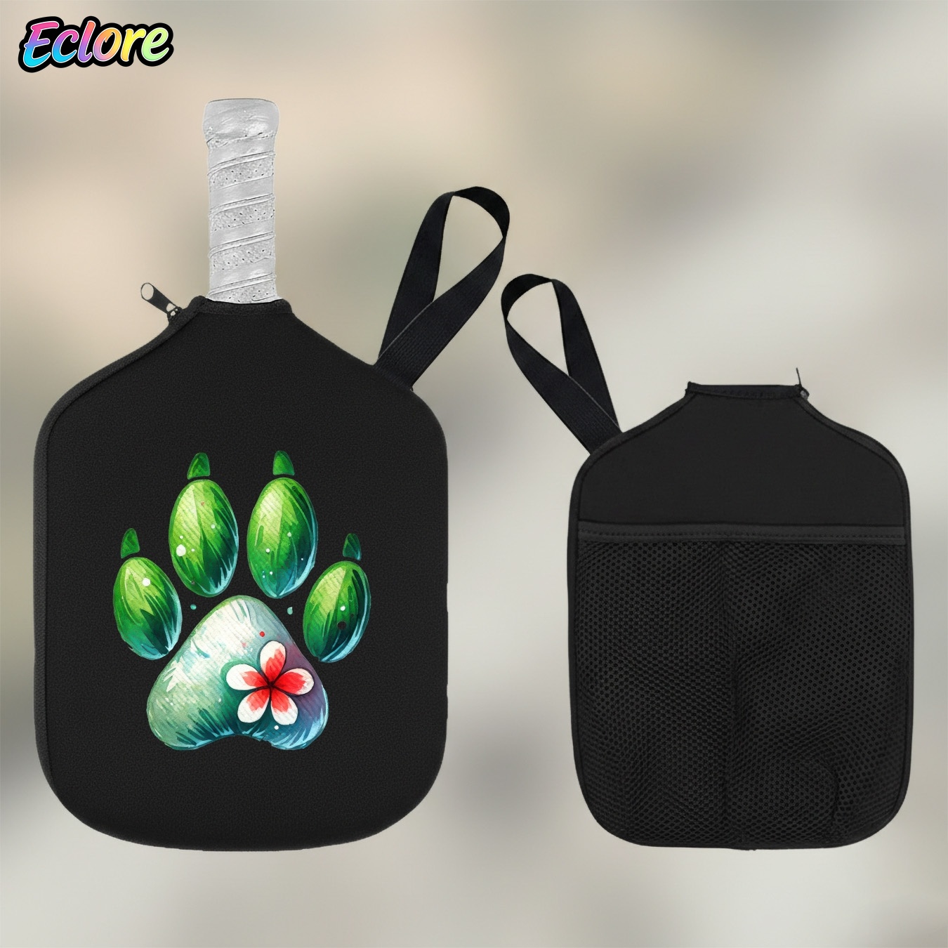 Green Watercolor Paw Print Pad - Tennis Racket 评论和价格
