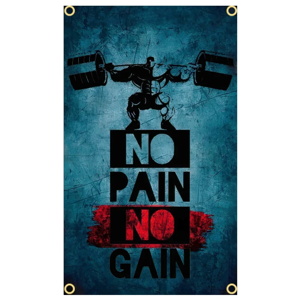 GYM Flag Message Signs Slogan  - Sports Equipment Poster 评论和价格
