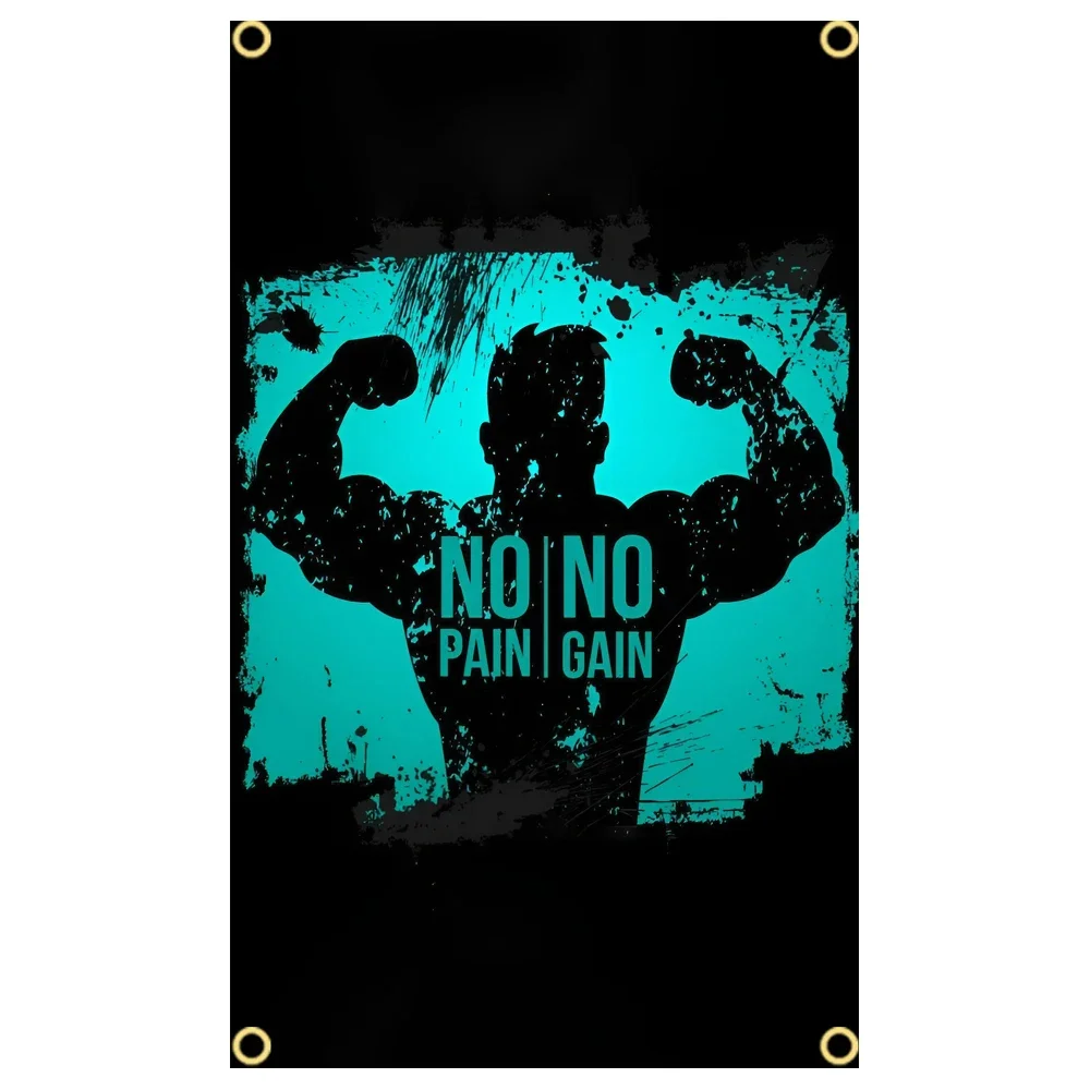 GYM Flag Message Signs Slogan  - Sports Equipment Poster 评论和价格